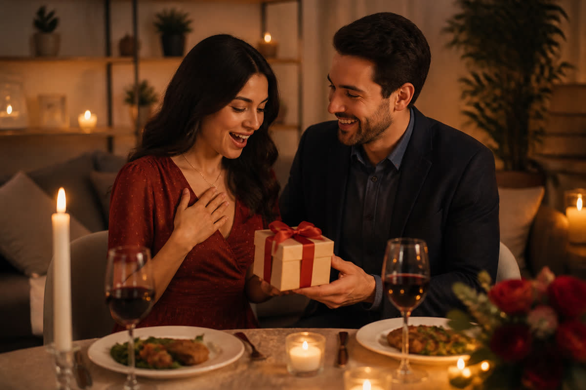 Couple celebrating wedding anniversary