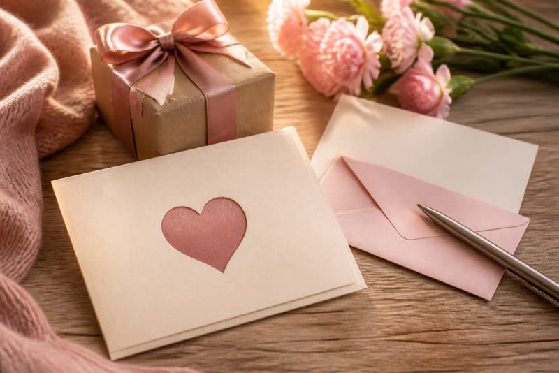 Charitable donation gift card with thank you note for Mom